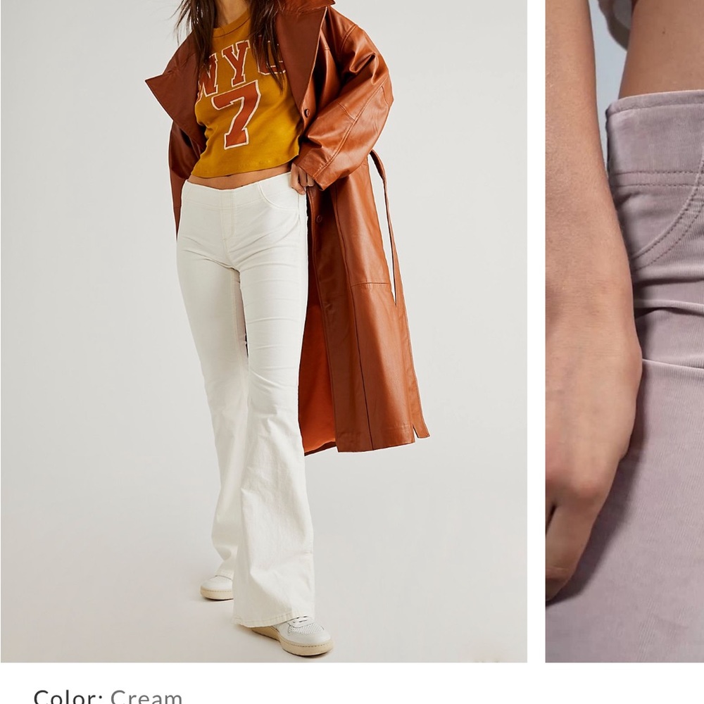 Pull up corduroy flares white size 24 adorable